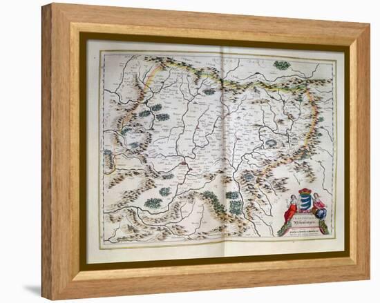 Map -Transylvania Sibenburgen-null-Framed Premier Image Canvas