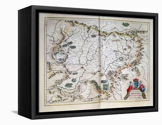 Map -Transylvania Sibenburgen-null-Framed Premier Image Canvas