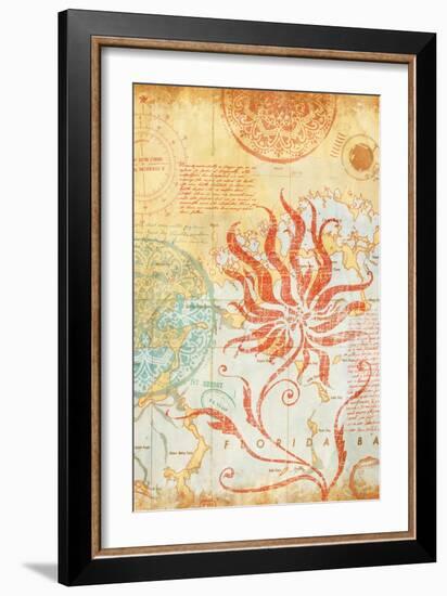 Map Wallflower II-Elizabeth Medley-Framed Art Print