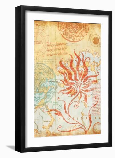 Map Wallflower II-Elizabeth Medley-Framed Art Print