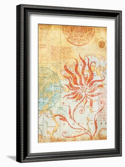 Map Wallflower II-Elizabeth Medley-Framed Art Print