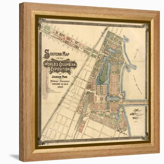 Map: World's Fair, 1893-null-Framed Premier Image Canvas