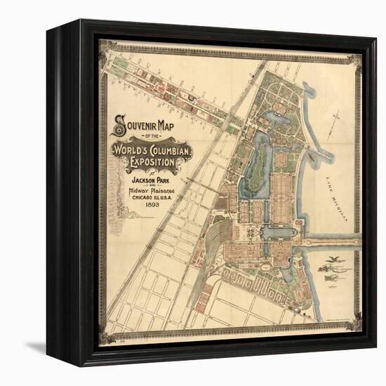 Map: World's Fair, 1893-null-Framed Premier Image Canvas