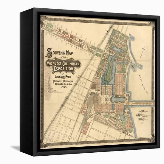 Map: World's Fair, 1893-null-Framed Premier Image Canvas