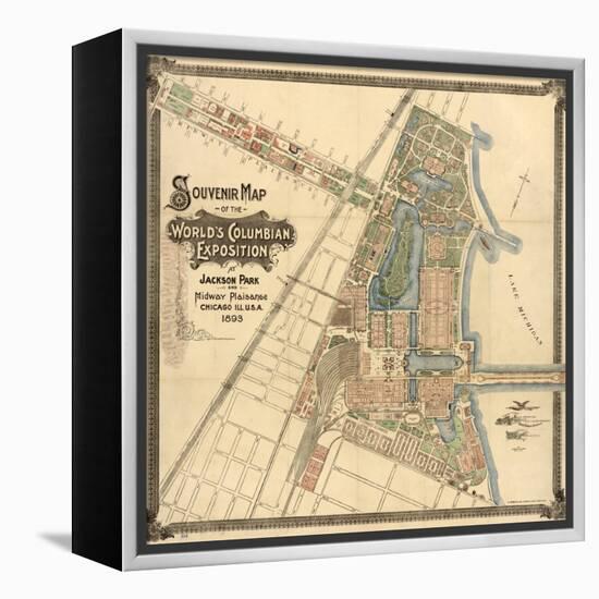 Map: World's Fair, 1893-null-Framed Premier Image Canvas