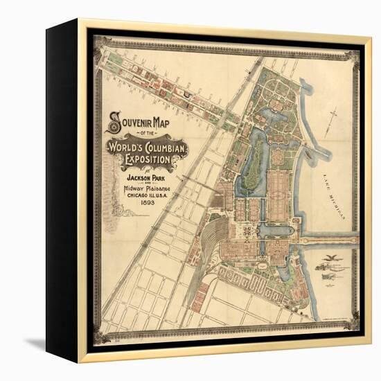 Map: World's Fair, 1893-null-Framed Premier Image Canvas