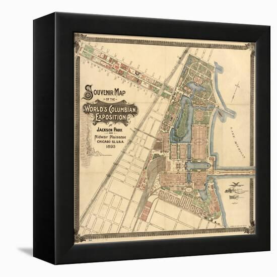 Map: World's Fair, 1893-null-Framed Premier Image Canvas