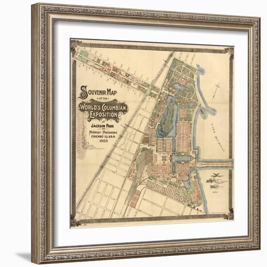 Map: World's Fair, 1893-null-Framed Giclee Print