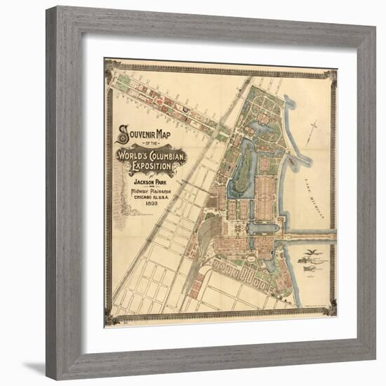 Map: World's Fair, 1893-null-Framed Giclee Print