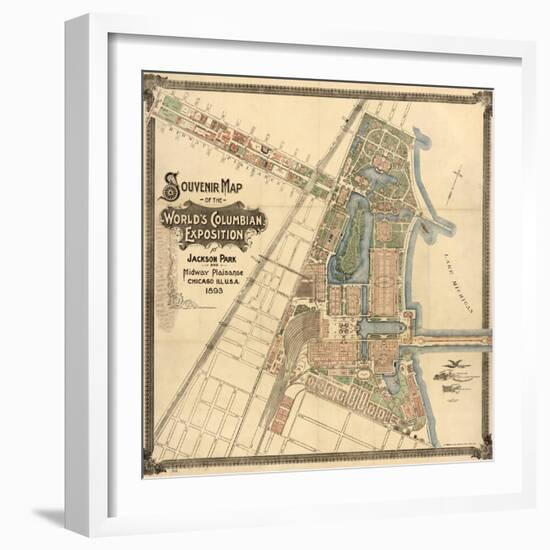 Map: World's Fair, 1893-null-Framed Giclee Print