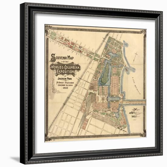 Map: World's Fair, 1893-null-Framed Giclee Print