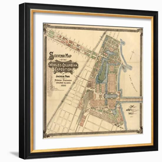 Map: World's Fair, 1893-null-Framed Premium Giclee Print