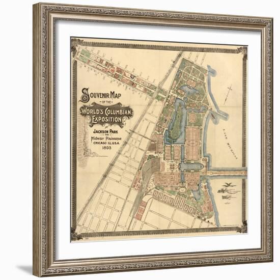 Map: World's Fair, 1893-null-Framed Giclee Print