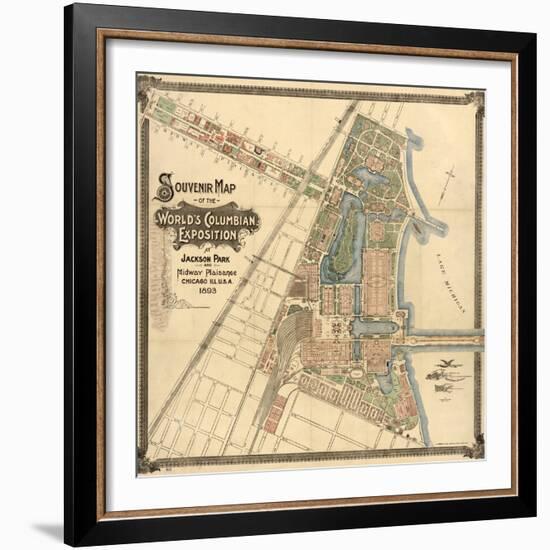 Map: World's Fair, 1893-null-Framed Giclee Print