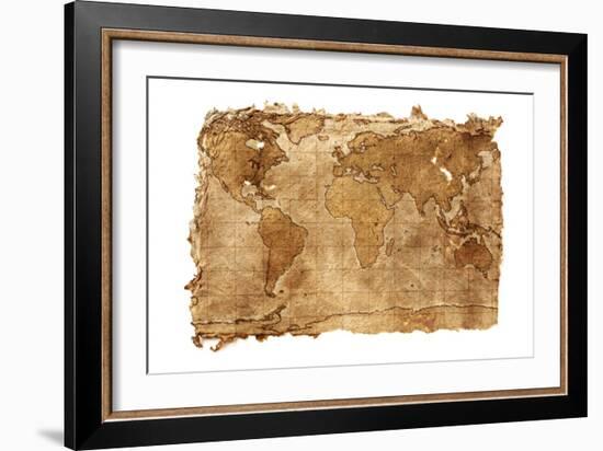 Map-SSilver-Framed Art Print