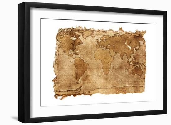 Map-SSilver-Framed Art Print