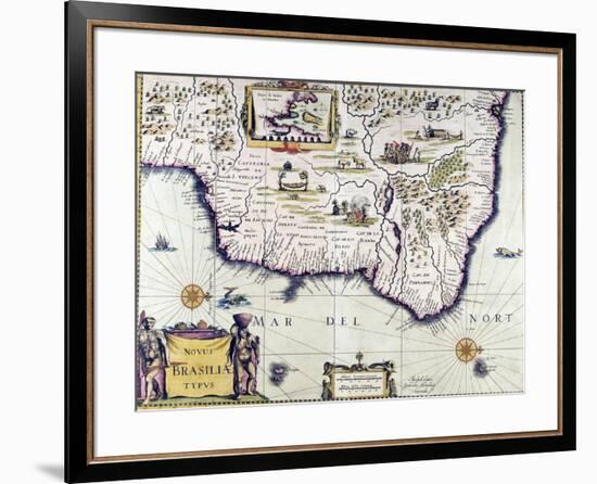 Mapa de Brasil, Servicio Cartográfico Del Ejército, Madrid, España-null-Framed Giclee Print