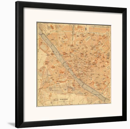 Mapa di Firenze, 1896-Lorenzo Fiore-Framed Art Print