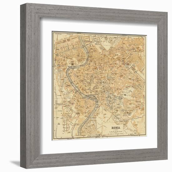 Mapa Di Roma, 1898-Lorenzo Fiore-Framed Art Print