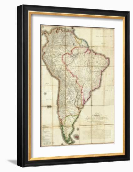 Mapa Geografico de America Meridional, c.1799-Juan De La Cruz Cano Y Olmedilla-Framed Art Print