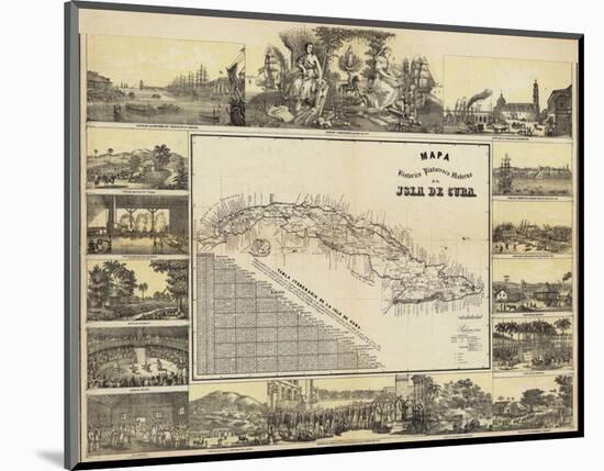 Mapa Historico Pintoresca Moderno de al Isla De Cuba, c.1853-B^ & C^ May-Mounted Art Print