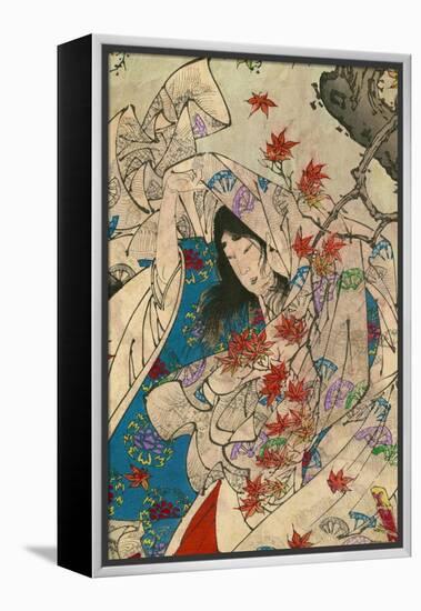 Maple Leaf Gathering-Taiso Yoshitoshi-Framed Stretched Canvas