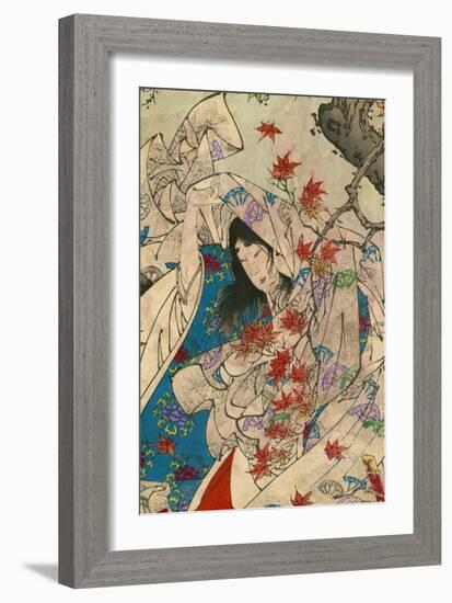 Maple Leaf Gathering-Taiso Yoshitoshi-Framed Art Print