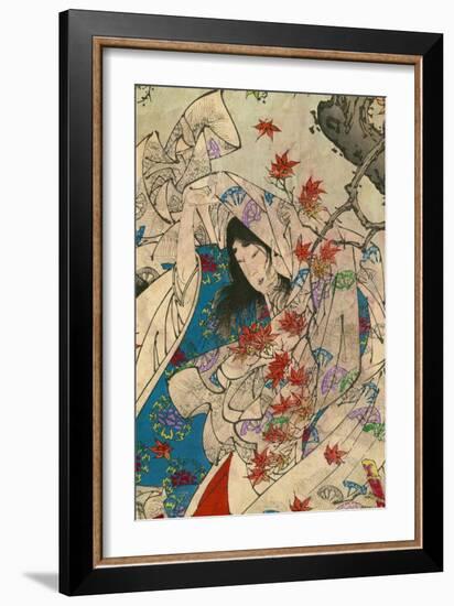 Maple Leaf Gathering-Taiso Yoshitoshi-Framed Art Print