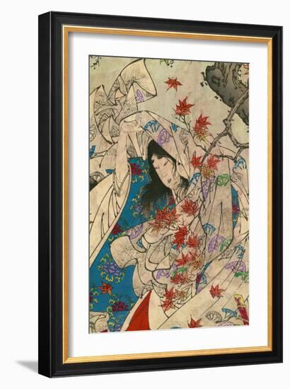 Maple Leaf Gathering-Taiso Yoshitoshi-Framed Art Print