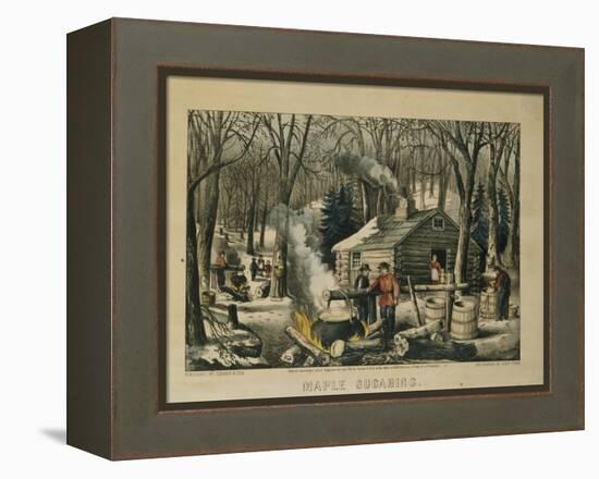 Maple Sugaring, Early Spring in the Northern Woods, 1872-Currier & Ives-Framed Premier Image Canvas