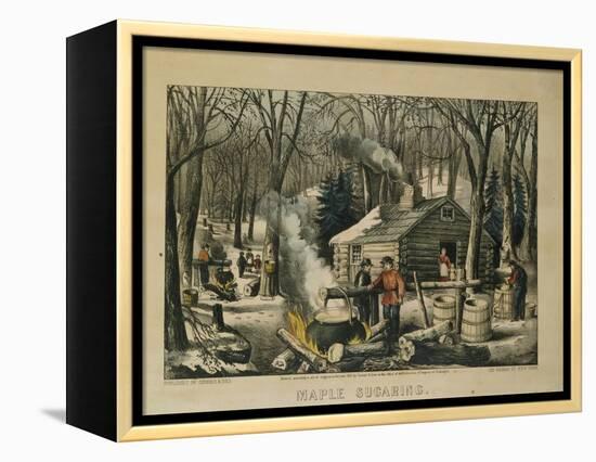 Maple Sugaring, Early Spring in the Northern Woods, 1872-Currier & Ives-Framed Premier Image Canvas