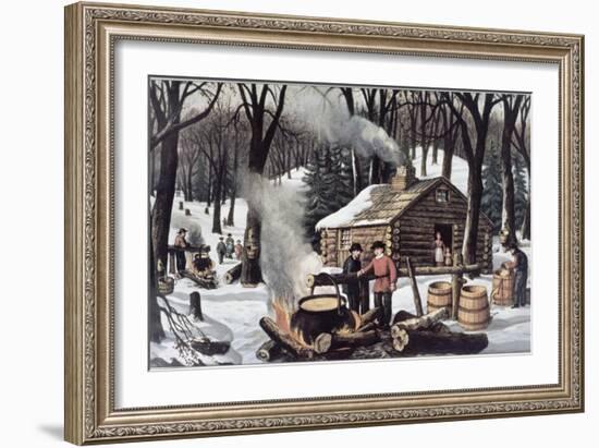 Maple Sugaring-Currier & Ives-Framed Giclee Print