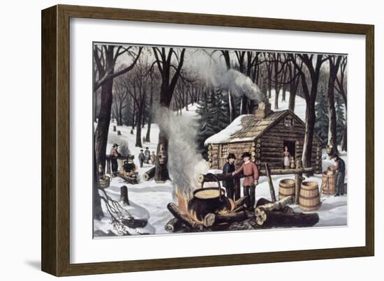Maple Sugaring-Currier & Ives-Framed Giclee Print