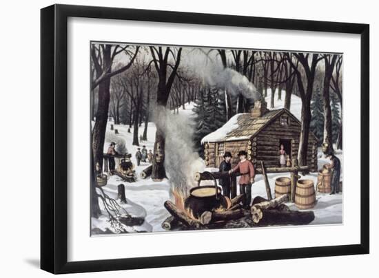 Maple Sugaring-Currier & Ives-Framed Giclee Print