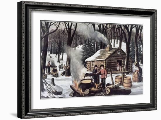 Maple Sugaring-Currier & Ives-Framed Giclee Print