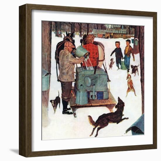 "Maple Syrup Time in Vermont," February 17, 1945-Mead Schaeffer-Framed Giclee Print