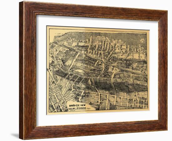 Maplewood, New Jersey - Panoramic Map-Lantern Press-Framed Art Print