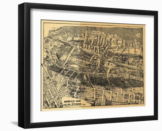 Maplewood, New Jersey - Panoramic Map-Lantern Press-Framed Art Print