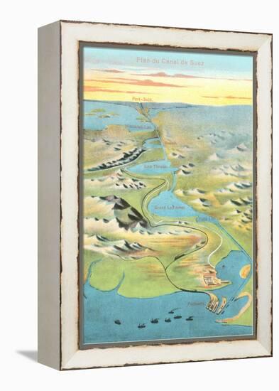 Mapof the Suez Canal-null-Framed Stretched Canvas