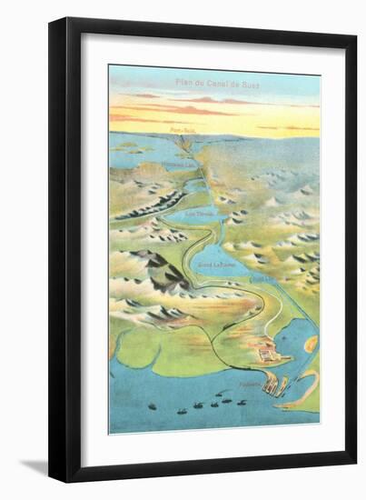 Mapof the Suez Canal-null-Framed Art Print