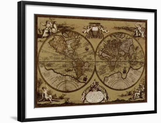 Mappamondo-null-Framed Art Print