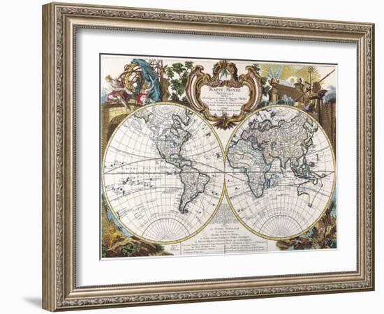 Mappe Monde-1744-Dan Sproul-Framed Art Print