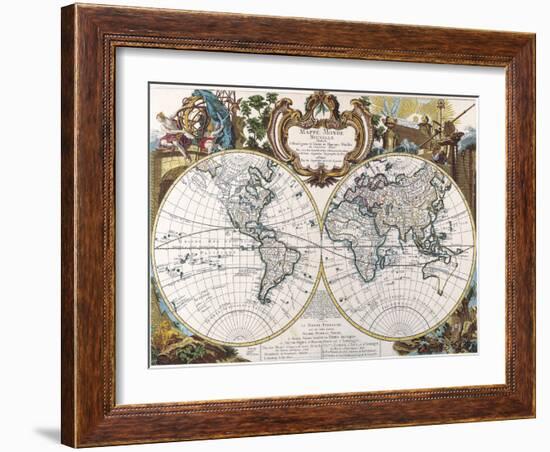 Mappe Monde-1744-Dan Sproul-Framed Art Print