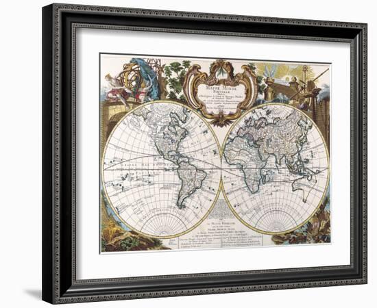 Mappe Monde-1744-Dan Sproul-Framed Art Print