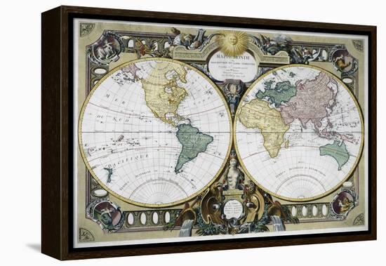 Mappe Monde-Rigobert Bonne-Framed Premier Image Canvas