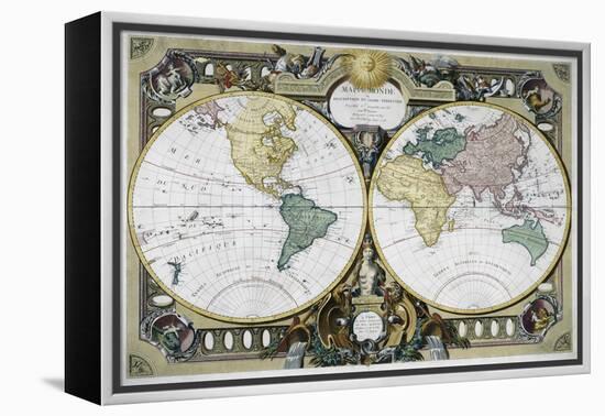 Mappe Monde-Rigobert Bonne-Framed Premier Image Canvas