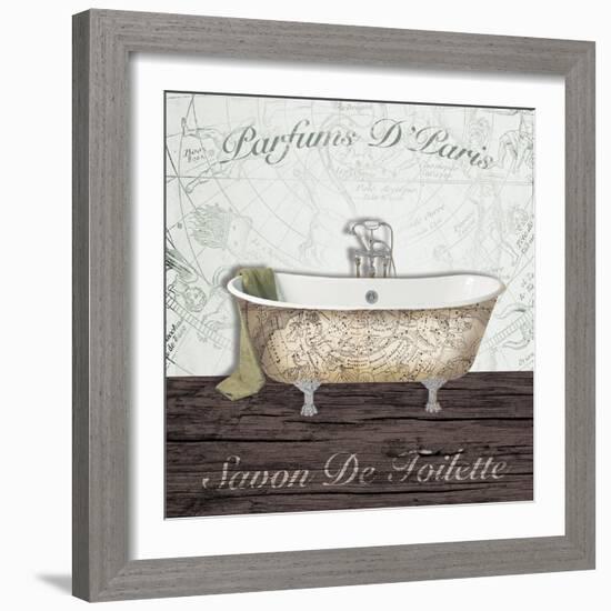 Mapped Bath-Victoria Brown-Framed Art Print