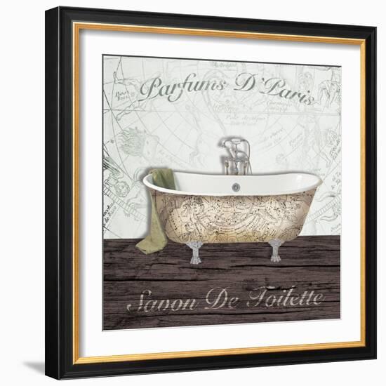 Mapped Bath-Victoria Brown-Framed Art Print