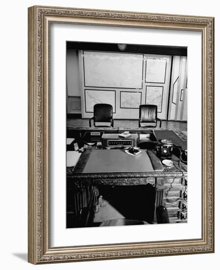 Maps and Furniture in Office That is Part of Suite of the Highest Ranking Officer at the Pentagon-Myron Davis-Framed Photographic Print