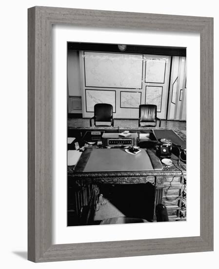 Maps and Furniture in Office That is Part of Suite of the Highest Ranking Officer at the Pentagon-Myron Davis-Framed Photographic Print